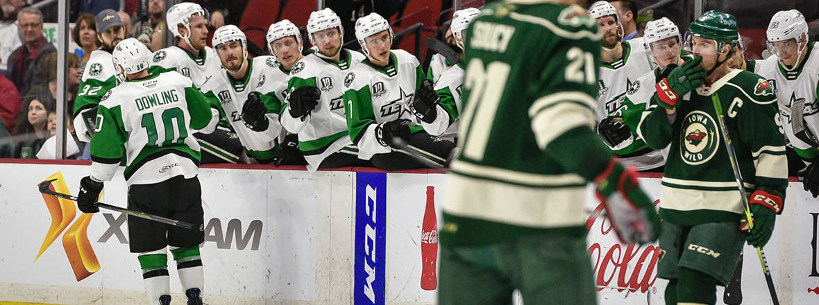 Stars Begin Road Trip with 2-1 Overtime Win 