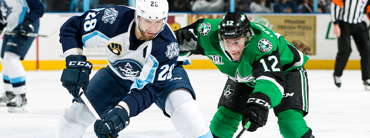 Stars Score Late Pair to Earn Point Against Admirals