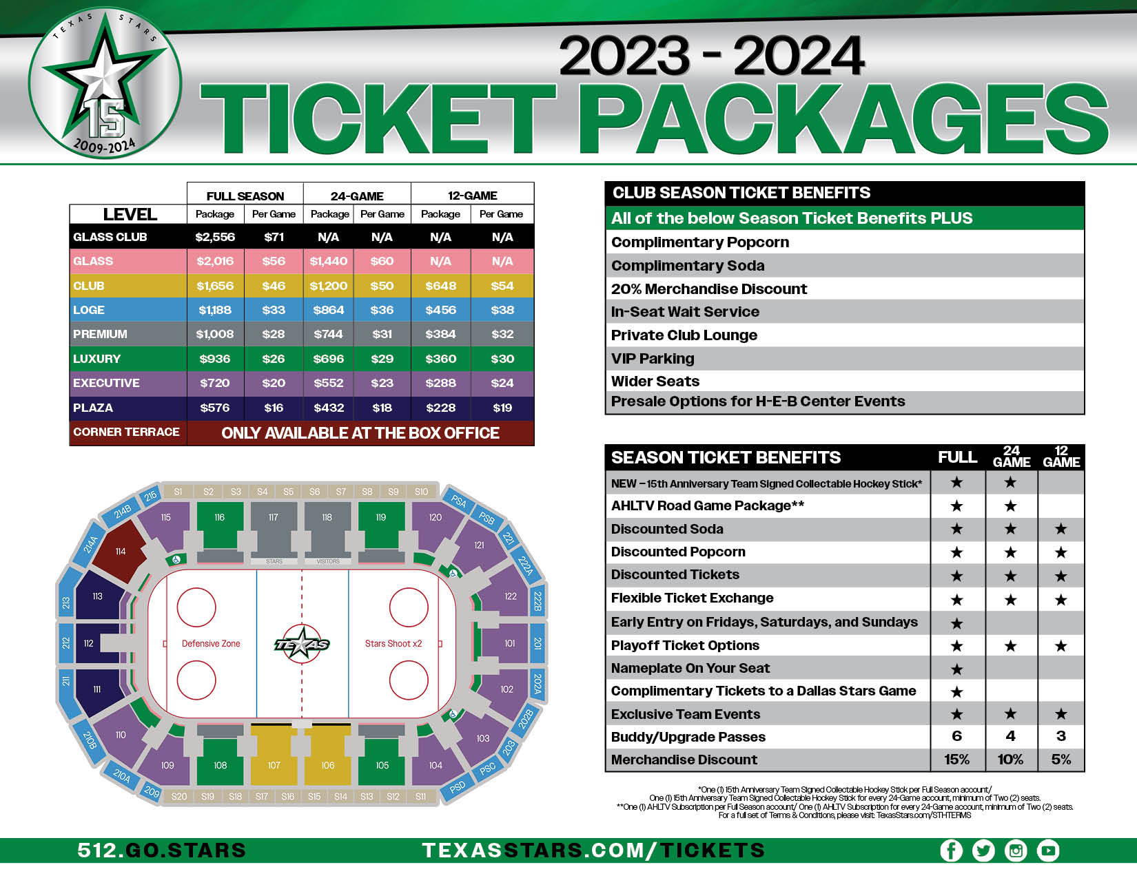 Seating Chart, Texas Stars