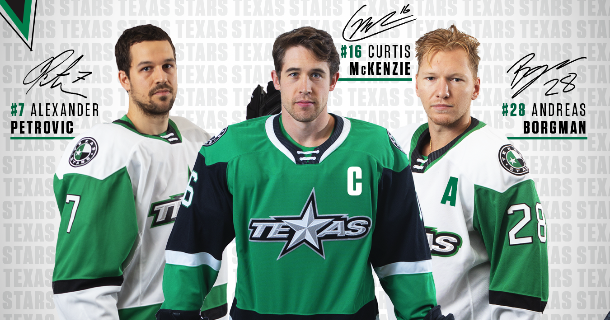 Stars Name Curtis McKenzie Captain, Alex Petrovic and Andreas Borgman as Alternate Captains thumbnail